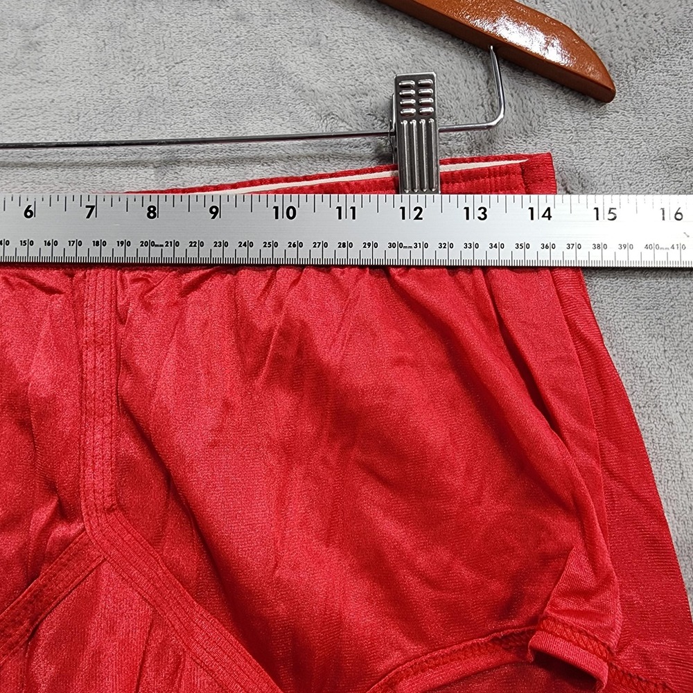 Vintage Jockey Briefs Mens 40 Red Nylon Tricot High Rise Satin Underwear Stretch - Picture 4 of 7